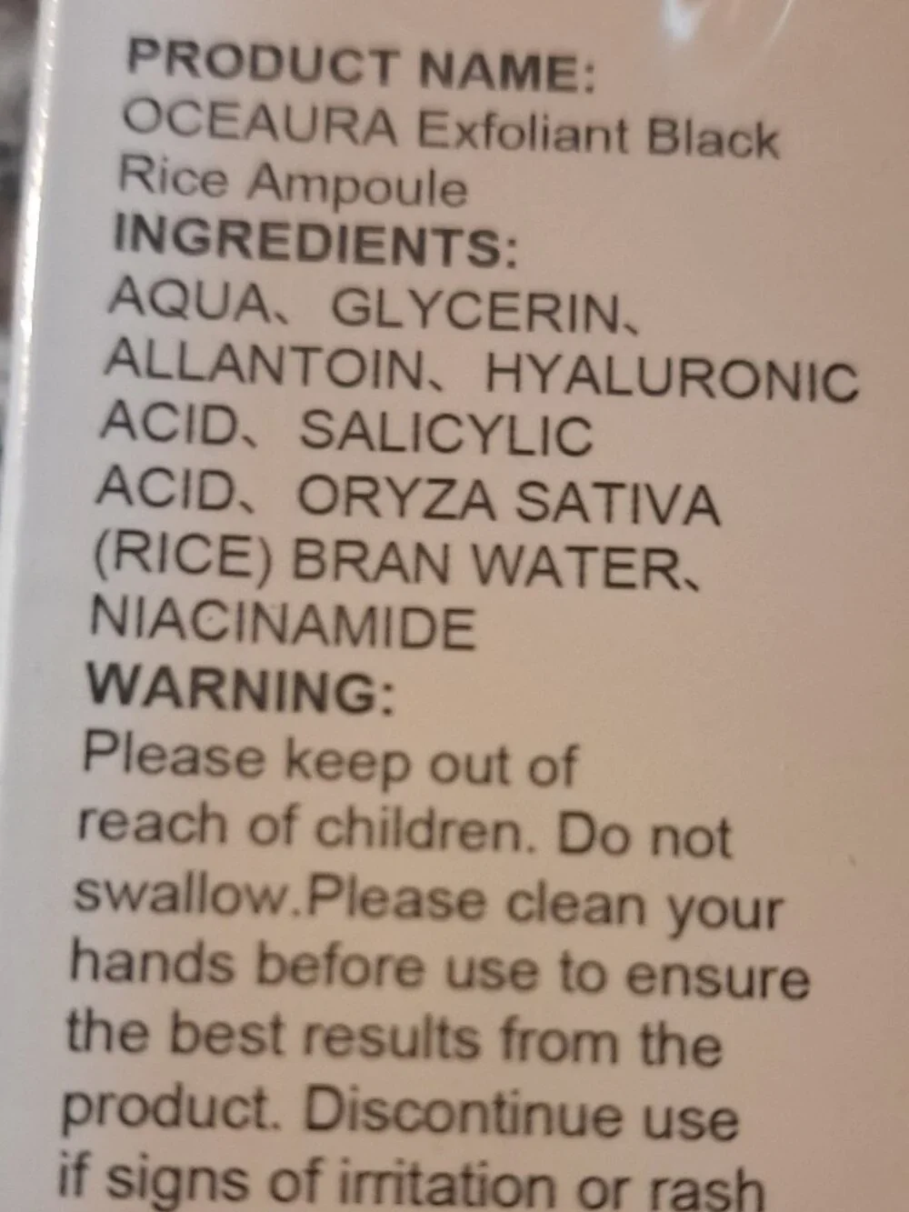 OCEAURA EXFOLIANT BLACK RICE AMPOULE - Picture 3 of 9